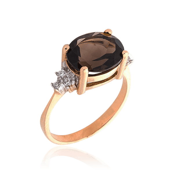 Кольцо с крупным раухтопазом в красном золоте 034590 детальное изображение ювелирного изделия Золотые кольца Кольцо с крупным раухтопазом в красном золоте 034590 детальное изображение ювелирного изделия Золотые кольца