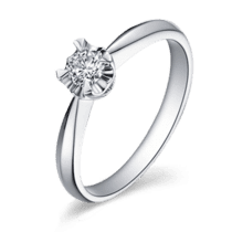 обзорное фото Помолвочное кольцо с бриллиантом из белого золота 024431  Золотые кольца для помолвки с бриллиантом