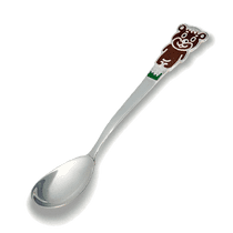 обзорное фото Серебряная ложка для ребенка Мишка с эмалью 031847 Серебряные детские ложечки обзорное фото Серебряная ложка для ребенка Мишка с эмалью 031847  Серебряные детские ложечки