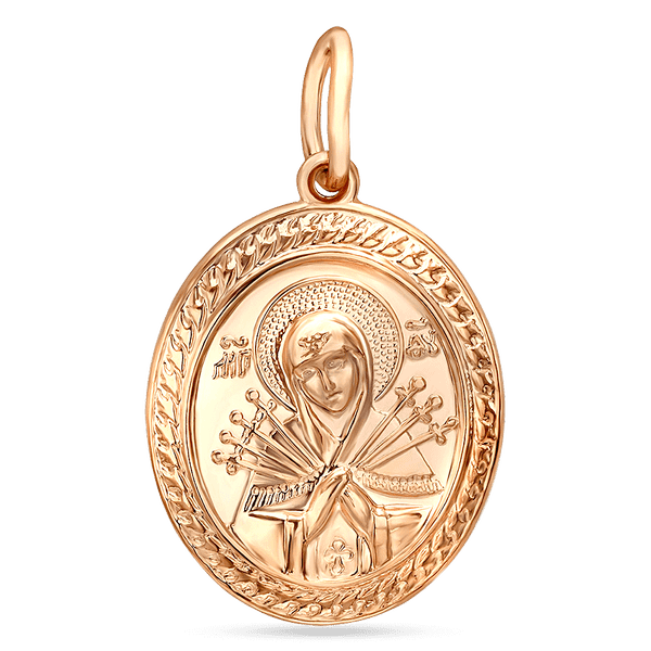 Золотой подвес Икона Божией Матери Семистрельная 038149 детальное изображение ювелирного изделия Золотые подвески иконки Золотой подвес Икона Божией Матери Семистрельная 038149 детальное изображение ювелирного изделия Золотые подвески иконки