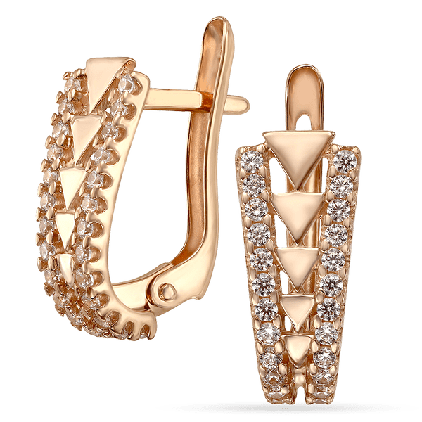 Золотые серьги с фианитом Треугольники 033730 детальное изображение ювелирного изделия Золотые серьги с фианитом Золотые серьги с фианитом Треугольники 033730 детальное изображение ювелирного изделия Золотые серьги с фианитом