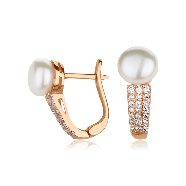 Золотые серьги с жемчугом 5117444 детальное изображение ювелирного изделия Золотые серьги с жемчугом