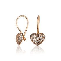 обзорное фото Золотые серьги 1,3,0676 Серьги с камнями обзорное фото Золотые серьги 1,3,0676  Серьги с камнями