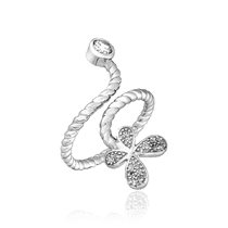 обзорное фото Стильное серебряное кольцо на фалангу с фианитами 035647 Серебряные кольца обзорное фото Стильное серебряное кольцо на фалангу с фианитами 035647  Серебряные кольца