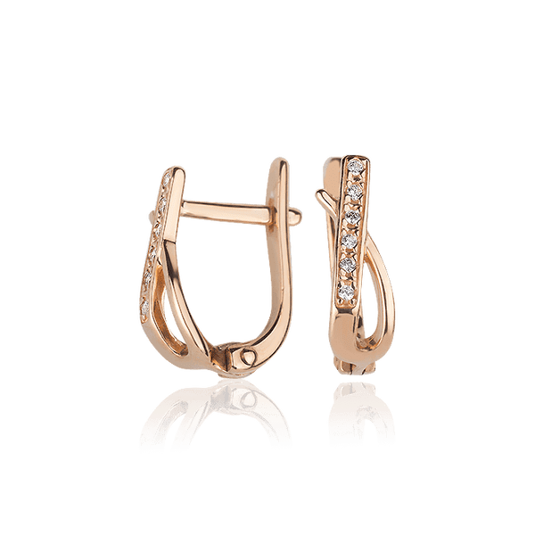 Золотые серьги с фианитами 028198 детальное изображение ювелирного изделия Золотые серьги с фианитом Золотые серьги с фианитами 028198 детальное изображение ювелирного изделия Золотые серьги с фианитом