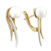 обзорное фото Серебряные серьги С32Ж/104 Серьги с позолотой обзорное фото Серебряные серьги С32Ж/104  Серьги с позолотой