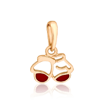 обзорное фото Золотая подвеска с эмалью Варешки 034224 Золотые подвески обзорное фото Золотая подвеска с эмалью Варешки 034224  Золотые подвески