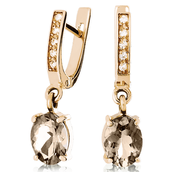 Золотые серьги с раухтопазом 023470 детальное изображение ювелирного изделия Золотые серьги с раухтопазом Золотые серьги с раухтопазом 023470 детальное изображение ювелирного изделия Золотые серьги с раухтопазом