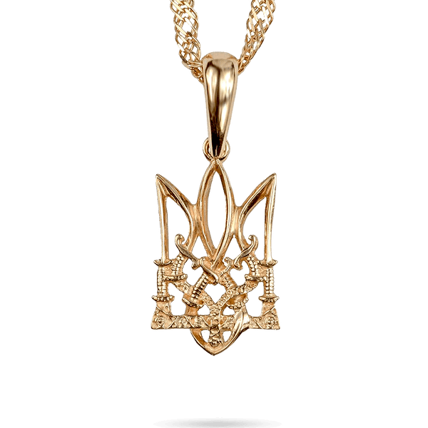 Золотой подвес Тризуб (Герб Украины) 037360 детальное изображение ювелирного изделия Золотые подвески без камней Золотой подвес Тризуб (Герб Украины) 037360 детальное изображение ювелирного изделия Золотые подвески без камней