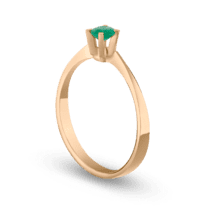 обзорное фото Золотое кольцо из красного золота с изумрудом 025344  Золотые кольца с изумрудом