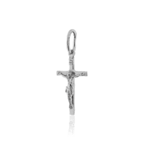 обзорное фото Детский серебряный крестик с Распятием 030646  Серебряные подвески крестики