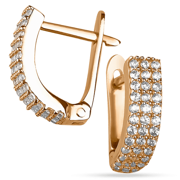 Серьги женские золотые с дорожкой фианитов 034233 детальное изображение ювелирного изделия Золотые серьги с фианитом Серьги женские золотые с дорожкой фианитов 034233 детальное изображение ювелирного изделия Золотые серьги с фианитом