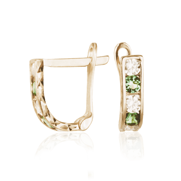 Детские серьги с цирконием 024071 детальное изображение ювелирного изделия Серьги с камнями Детские серьги с цирконием 024071 детальное изображение ювелирного изделия Серьги с камнями