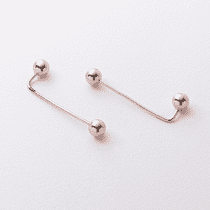 обзорное фото Золотые длинные серьги-пусеты с гладкими шариками 040978 Золотые серьги без вставок обзорное фото Золотые длинные серьги-пусеты с гладкими шариками 040978  Золотые серьги без вставок