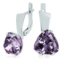 обзорное фото Золотые серьги с александритом 023569 Золотые серьги с александритом обзорное фото Золотые серьги с александритом 023569  Золотые серьги с александритом