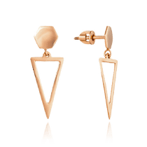 обзорное фото Сережки гвоздики золотые Геометрические Фигуры 034523  Золотые серьги