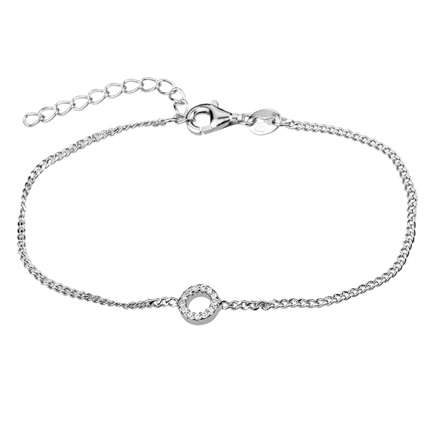 Браслет на руку с маленьким кругом из белых фианитов в серебре 925 пробы 039678 детальное изображение ювелирного изделия Серебряные женские браслеты Браслет на руку с маленьким кругом из белых фианитов в серебре 925 пробы 039678 детальное изображение ювелирного изделия Серебряные женские браслеты