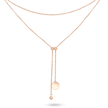 обзорное фото Золотое колье-галстук якорного плетения с монеткой и шариком 041267  Золотое колье без камней