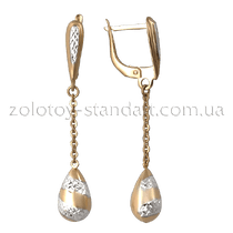 обзорное фото Золотые серьги 567106  Золотые серьги с английским замком