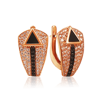 обзорное фото Золотые серьги с агатом фианитами и нанокристаллами 030017 Золотые серьги с агатом обзорное фото Золотые серьги с агатом фианитами и нанокристаллами 030017  Золотые серьги с агатом