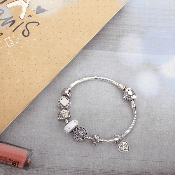 Серебряный подвес-шарм с фианитом в стиле Пандора 025176 Серебряный подвес-шарм с фианитом в стиле Пандора 025176