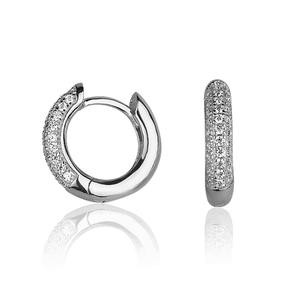 Серебряные серьги-кольца с фианитами 027344 детальное изображение ювелирного изделия Серебряные серьги с камнями Серебряные серьги-кольца с фианитами 027344 детальное изображение ювелирного изделия Серебряные серьги с камнями