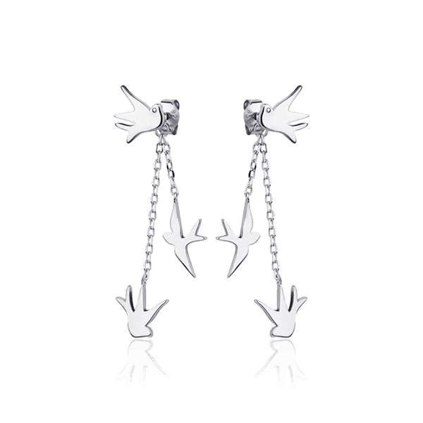 Серебряные серьги трансформеры Ласточки 031167 детальное изображение ювелирного изделия Серебряные серьги без вставок Серебряные серьги трансформеры Ласточки 031167 детальное изображение ювелирного изделия Серебряные серьги без вставок