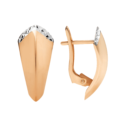 Золотые серьги с алмазной гранью 029076 детальное изображение ювелирного изделия Золотые серьги без вставок Золотые серьги с алмазной гранью 029076 детальное изображение ювелирного изделия Золотые серьги без вставок