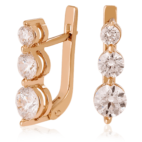 Золоті сережки з цирконієм 023397 детальне зображення ювелірного виробу Золоті сережки з цирконієм 023397 детальне зображення ювелірного виробу