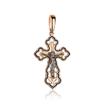 обзорное фото Золотой подвес Крест с эмалью 1,4,0799 Золотые крестики обзорное фото Золотой подвес Крест с эмалью 1,4,0799  Золотые крестики