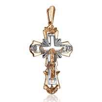 обзорное фото Золотой крест нательный Распятие 1,4,0396  Золотые крестики
