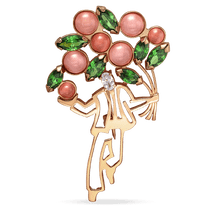 обзорное фото Креативная золотая брошка з улекситом и фианитами Весеннее вдохновление 033758 Золотые броши обзорное фото Креативная золотая брошка з улекситом и фианитами Весеннее вдохновление 033758  Золотые броши