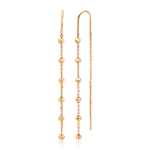 обзорное фото Серьги протяжки из золота 585 пробы с бусинами 036542  Золотые серьги