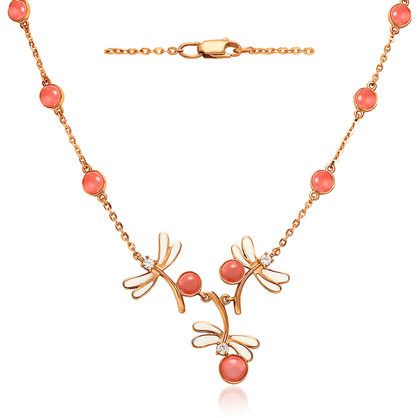 Золотое колье с улекситом и фианитами Весеннее Вдохновление 033752 детальное изображение ювелирного изделия Золотые колье с камнями Золотое колье с улекситом и фианитами Весеннее Вдохновление 033752 детальное изображение ювелирного изделия Золотые колье с камнями