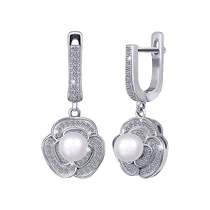 обзорное фото Серебряные серьги СК2ФЖ/418 Серебряные серьги с камнями обзорное фото Серебряные серьги СК2ФЖ/418  Серебряные серьги с камнями