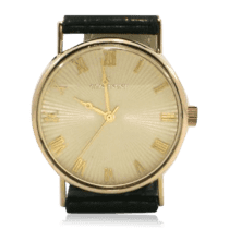 обзорное фото Золотые часы с кожаным ремешком классические мужские Continent 036277  Мужские золотые часы