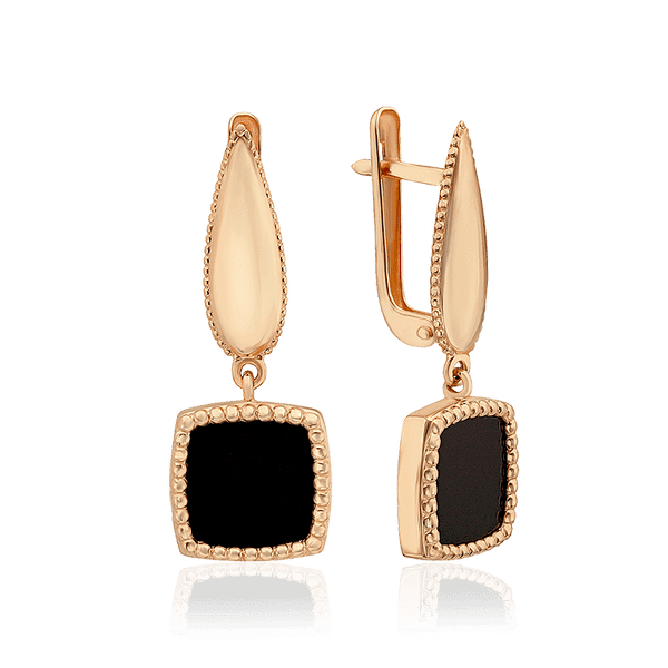 Золотые серьги с агатом и фианитами Эльвира 034108 детальное изображение ювелирного изделия Золотые серьги Золотые серьги с агатом и фианитами Эльвира 034108 детальное изображение ювелирного изделия Золотые серьги