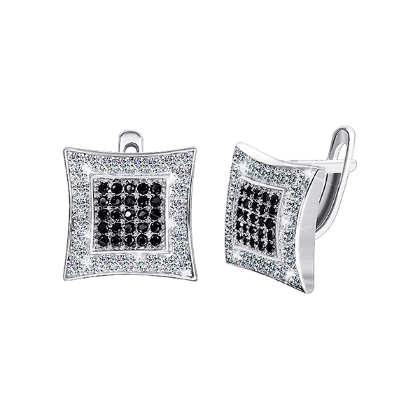 Серебряные серьги с фианитом 025563 детальное изображение ювелирного изделия Серебряные серьги с камнями Серебряные серьги с фианитом 025563 детальное изображение ювелирного изделия Серебряные серьги с камнями