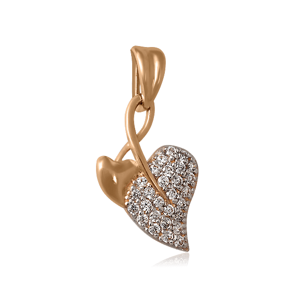 Золотой кулон Сердца с фианитом 024360 детальное изображение ювелирного изделия Золотые кулоны с фианитом Золотой кулон Сердца с фианитом 024360 детальное изображение ювелирного изделия Золотые кулоны с фианитом