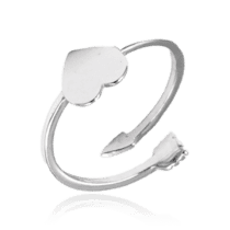 обзорное фото Фаланговое кольцо Сердце универсальный размер 035630  Серебряные кольца