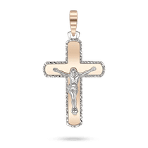 обзорное фото Золотой крестик с Распятием 028743 Крестики мужские обзорное фото Золотой крестик с Распятием 028743  Крестики мужские