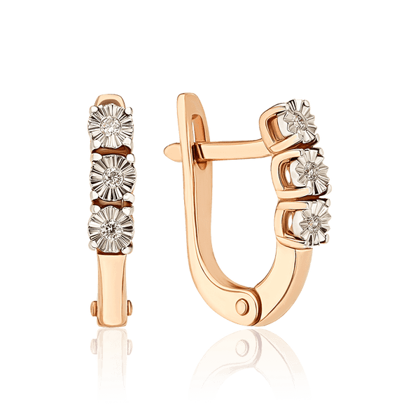 Золотые серьги с бриллиантами в комбинированном золоте 036959 детальное изображение ювелирного изделия Золотые серьги Золотые серьги с бриллиантами в комбинированном золоте 036959 детальное изображение ювелирного изделия Золотые серьги