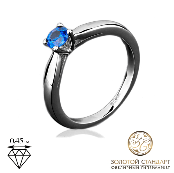 Кольцо из белого золота с одним сапфиром Кольцо из белого золота с одним сапфиром