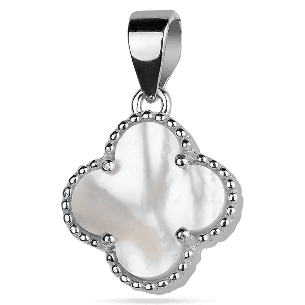 Подвеска Клевер с перламутром в серебре 925 пробы 039449 детальное изображение ювелирного изделия Серебряные подвески со вставками Подвеска Клевер с перламутром в серебре 925 пробы 039449 детальное изображение ювелирного изделия Серебряные подвески со вставками