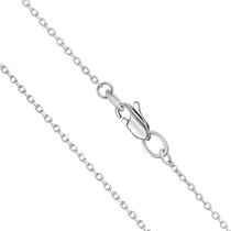 обзорное фото Цепочка в белом золоте якорного плетения на карабине без вставок 040772  Полновесные золотые цепочки