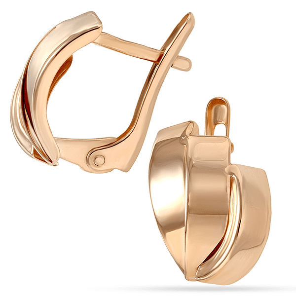 Серьги из красного золота Тринити 029532 детальное изображение ювелирного изделия Золотые серьги без вставок Серьги из красного золота Тринити 029532 детальное изображение ювелирного изделия Золотые серьги без вставок