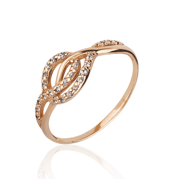 Золотое кольцо с фианитами 028118 детальное изображение ювелирного изделия Золотые кольца с фианитом