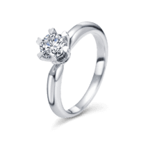 обзорное фото Золотое кольцо с бриллиантом для предложения Руки и Сердца 024564  Золотые кольца для помолвки с бриллиантом