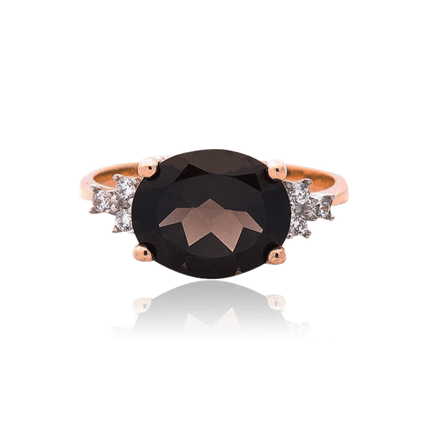 кольцо золотое с овальным камнем раухтопаз кольцо золотое с овальным камнем раухтопаз