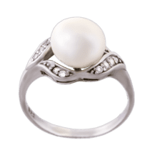 обзорное фото Серебряное кольцо с жемчугом 4048  Серебряные кольца